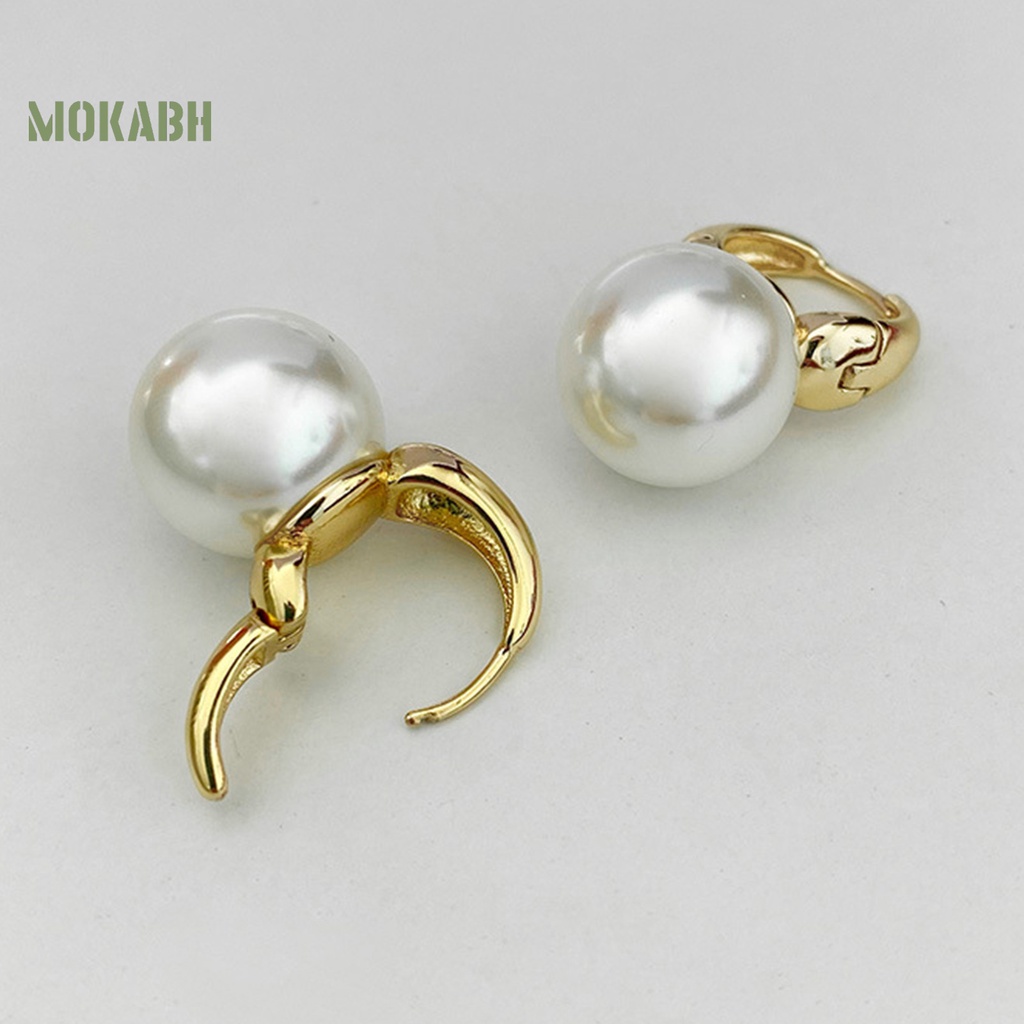 1 Đôi Bông Tai Hình Học Đính Ngọc Trai Giả Phong Cách Hong Kong Thời Trang Dành Cho Nữ