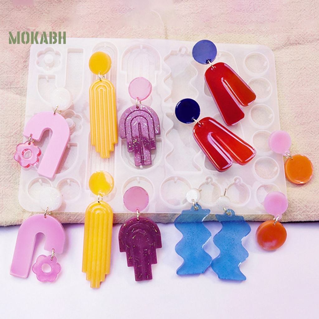 [Mới] Khuôn Silicone Làm Mặt Trang Sức Hình Học Nhiều Hình Dạng Chống Dính Dễ Dàng Tẩy Rửa