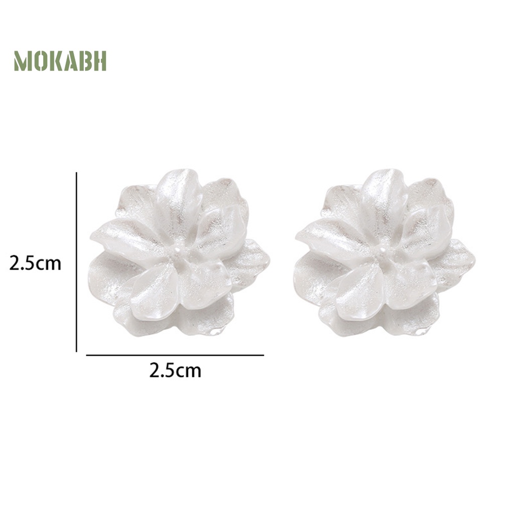 1 Đôi Bông Tai Hình Hoa Trắng Thanh Lịch Thời Trang Dành Cho Nữ