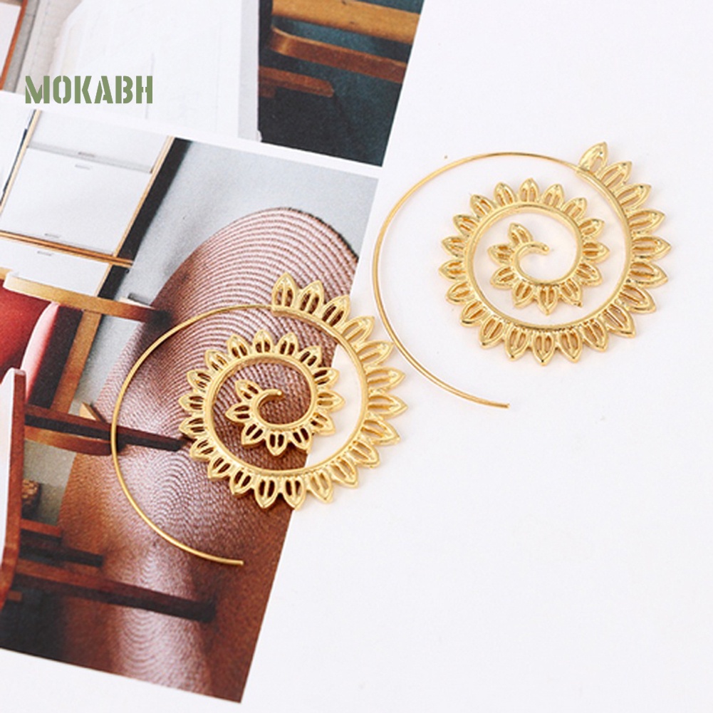 Bông Tai Hình Giọt Nước Bằng Hợp Kim Xoắn Ốc Thời Trang Dự Tiệc Cho Nữ