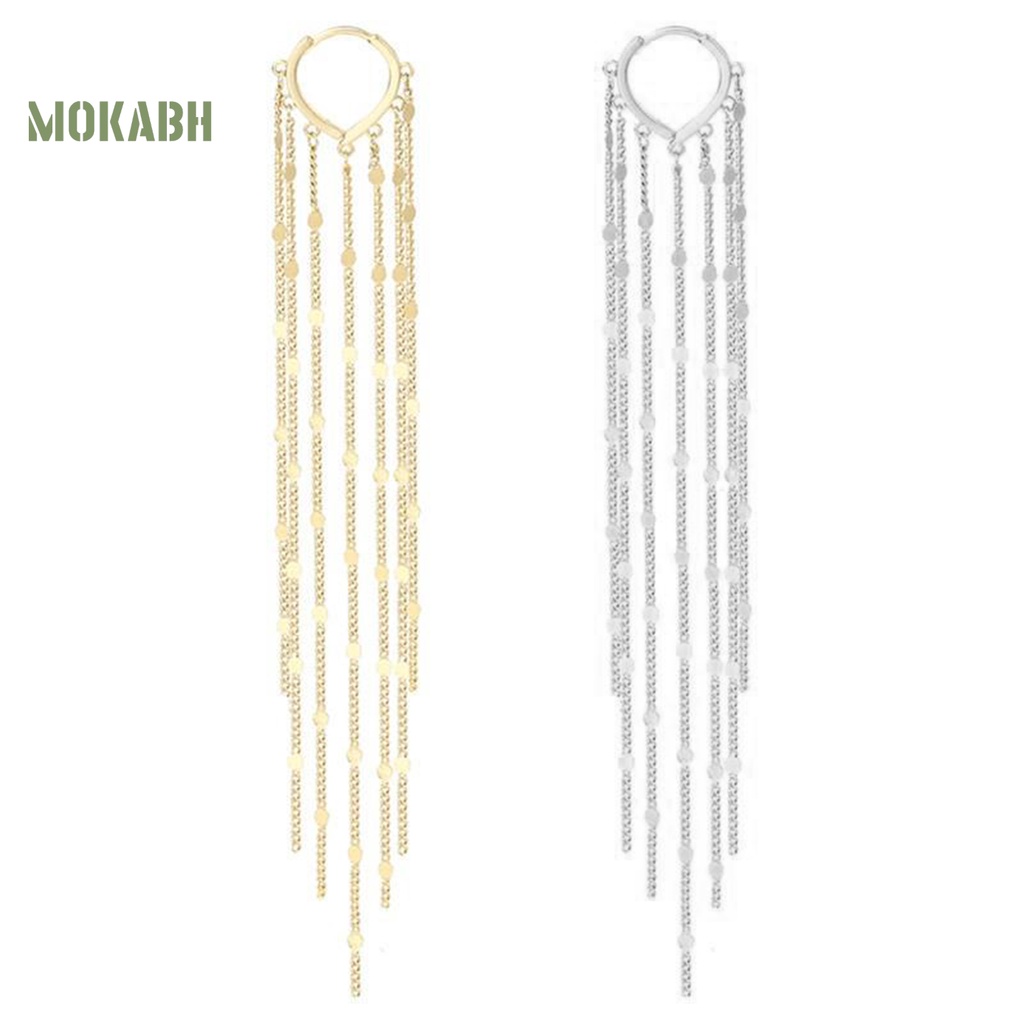 1 Đôi Bông Tai Dáng Dài Đính Kim Sa Hình Trái Tim Phong Cách Bohemian Thời Trang Cho Nữ