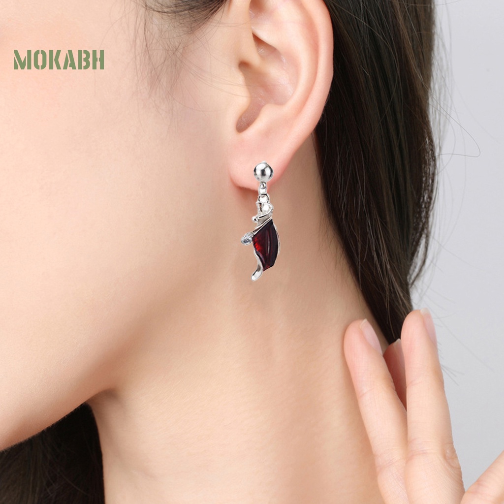 1 Bộ Vòng cổ + Bông Tai Nhiều Lớp Hình Chiếc Lá Tráng Men Thời Trang