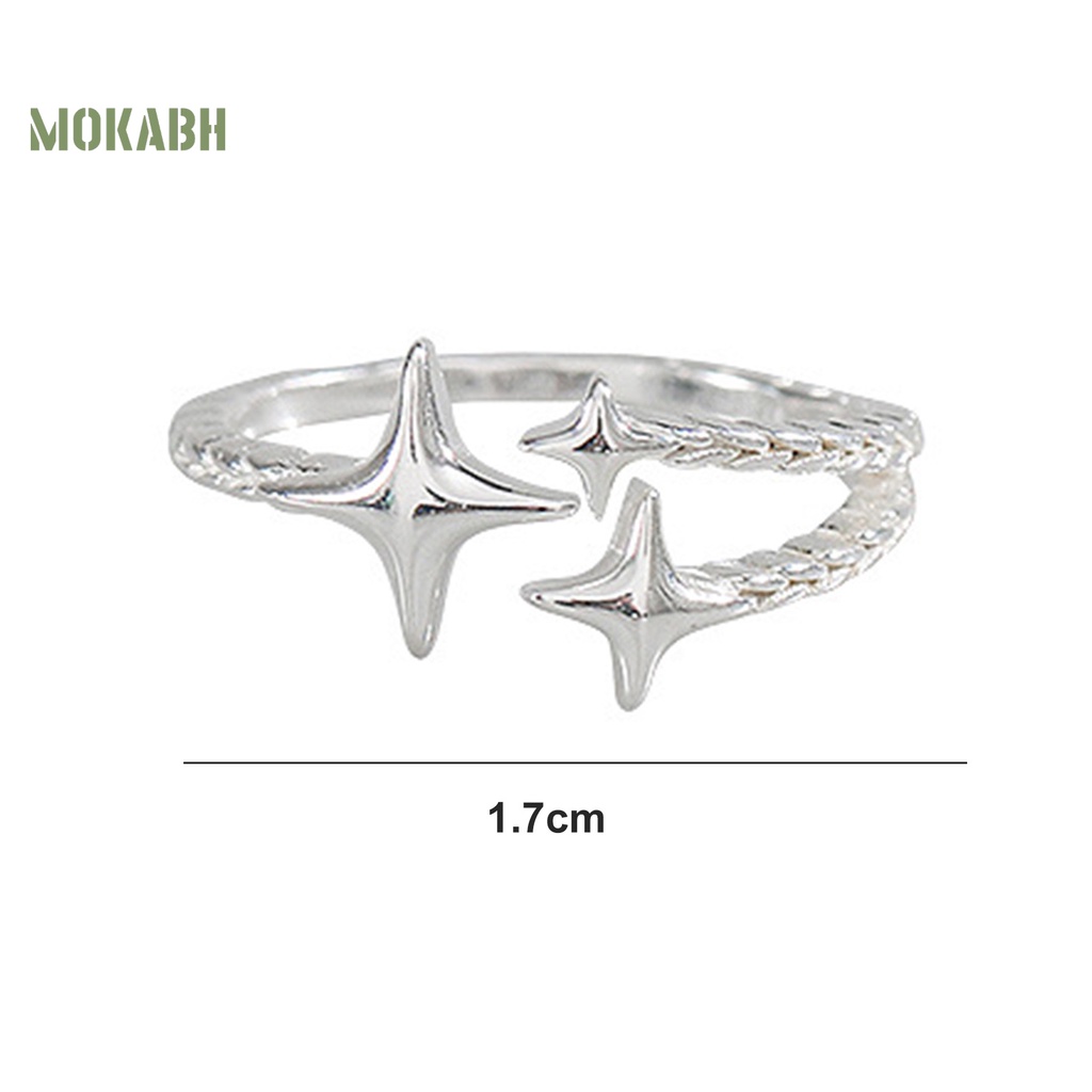 Nhẫn Hở Hình Ngôi Sao 4 Cánh Thanh Lịch Tùy Chỉnh Thời Trang Cho Nữ