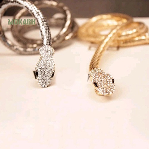 Vòng Đeo Tay Hình Rắn Đính Đá Co Giãn Phong Cách Punk Cổ Điển