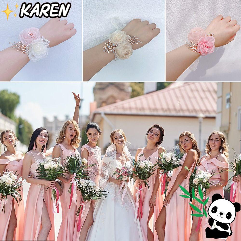 Vòng Hoa Đeo Tay Cho Cô Dâu Trong Tiệc CướiHoa Giả Trang Trí Cho Cô Dâu