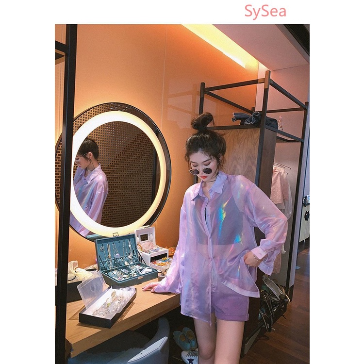 Quần Short Denim Dáng Rộng Màu Gradient Thời Trang Mùa Hè Cho Nữ