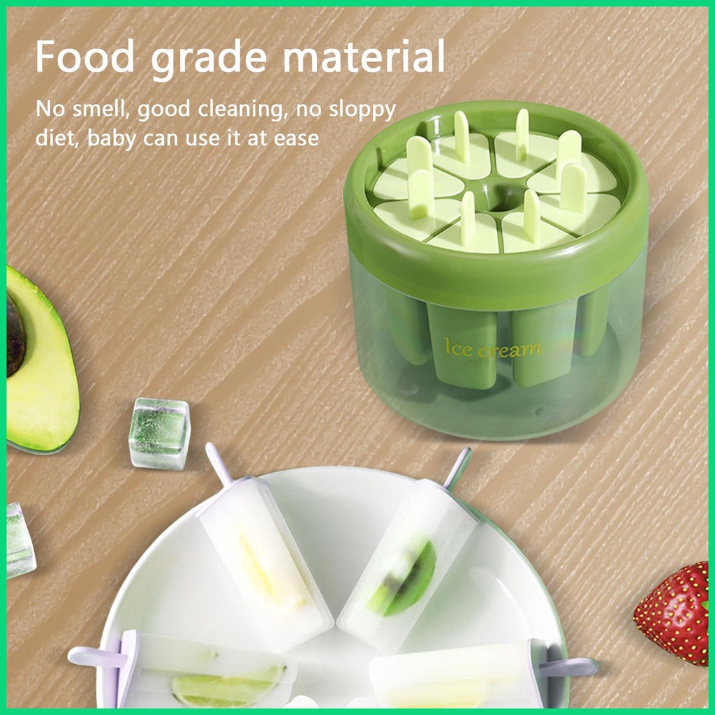 Khuôn Làm Kem 6 Ngăn Dễ Tháo Lắp Tiện Dụng Cho Gia Đình DIY