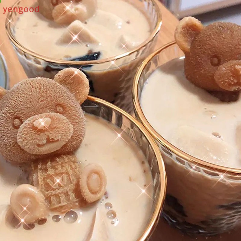 Khuôn Silicone Làm Đá / Sô Cô La Hình Gấu &amp; Bông Hoa