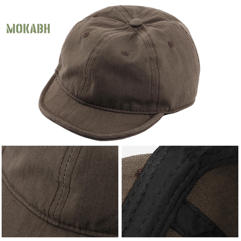 [Mok Abh] Mũ Lưỡi Trai Vành Ngắn Điều Chỉnh Được Màu Sắc Trơn Phong Cách Vintage Chống Nắng Mùa Hè Cho Nam Và Nữ