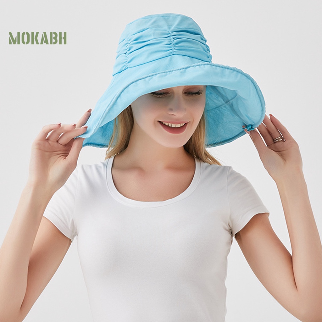 Nón Vành Tròn Chống Tia UV Màu Sắc Xinh Xắn Có Thể Gấp Gọn Dành Cho Nữ