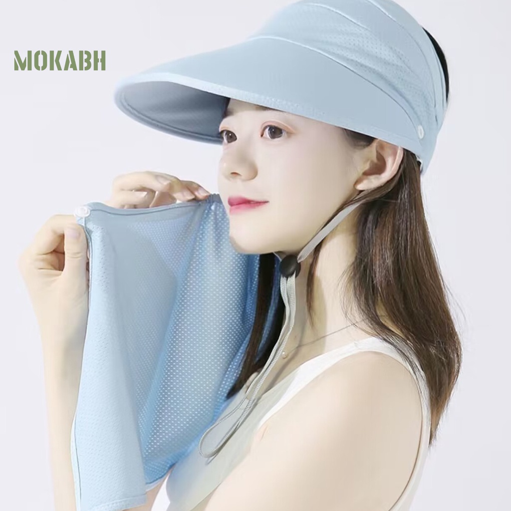 Mũ Chống Nắng / Gió Hở Chóp Co Giãn Thoáng Khí Màu Sắc Trơn Dành Cho Nữ