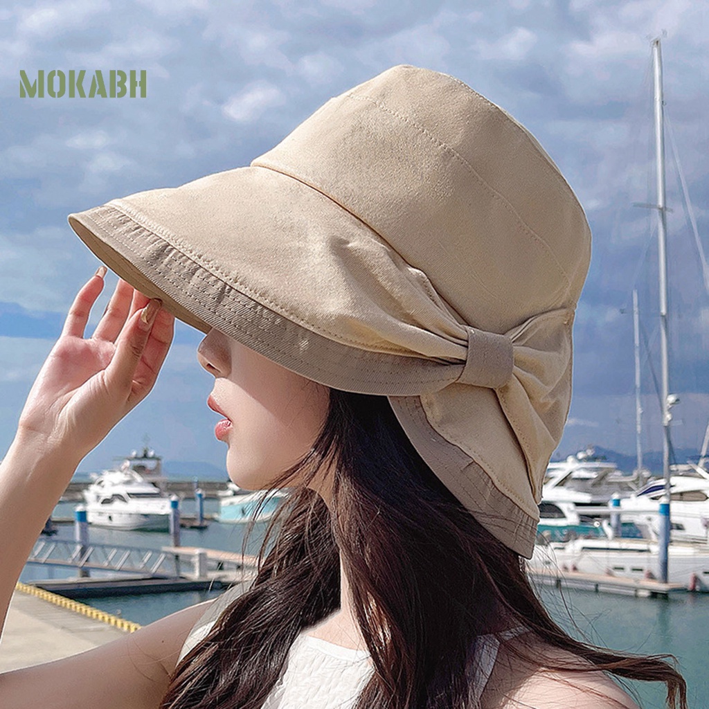 Nón Tai Bèo Vành Rộng Thoáng Khí Màu Sắc Tương Phản Thời Trang Mùa Hè Cho Nữ