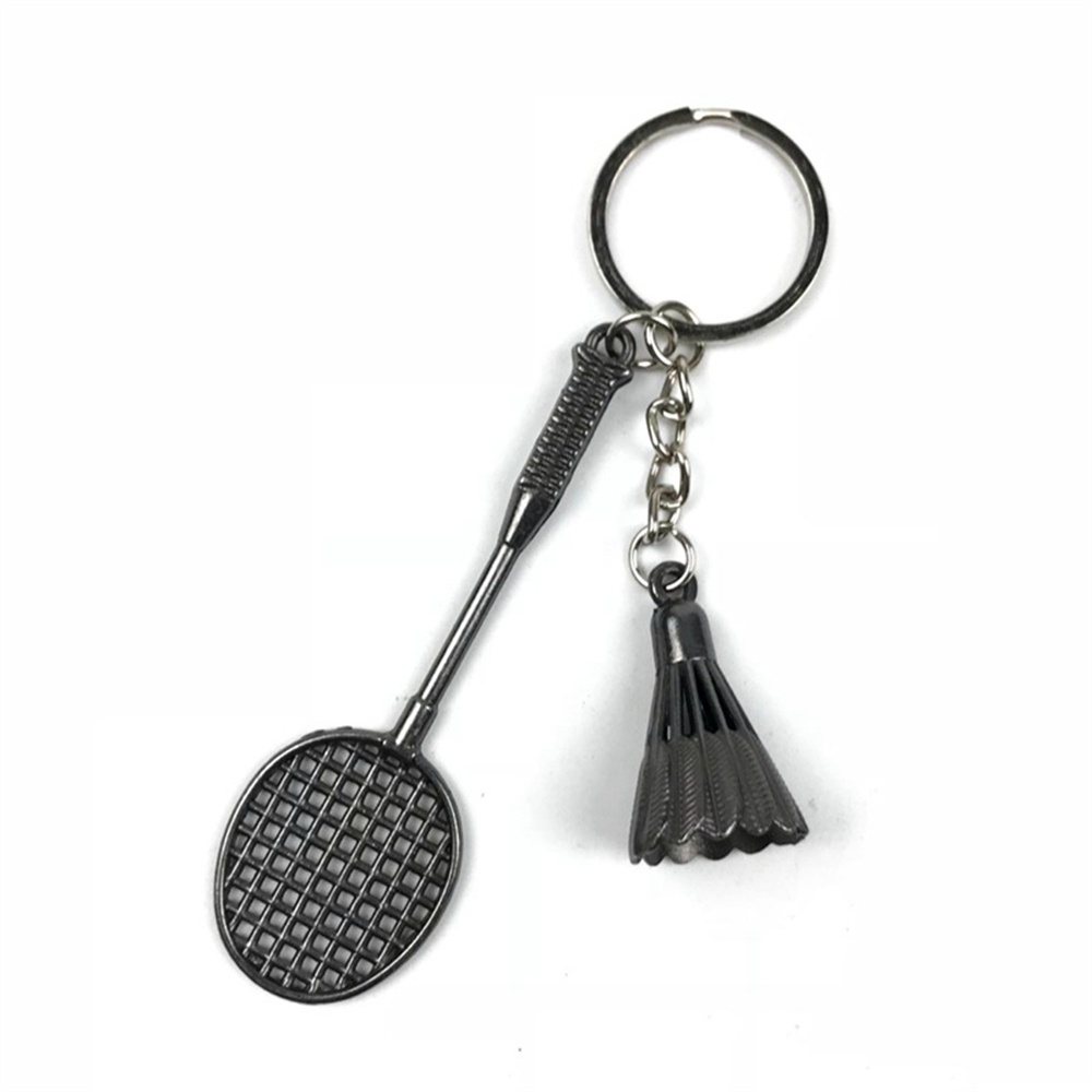 Móc Khóa Kim Loại Hình Vợt Cầu Lông Phong Cách Vintage