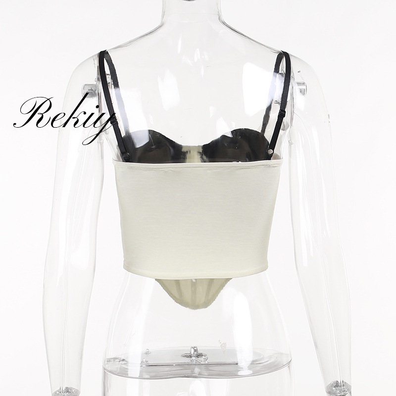 Rekiy Áo Tank Top Hai Dây Phối Màu Tương Phản Thời Trang Mới 2023 Cho Nữ
