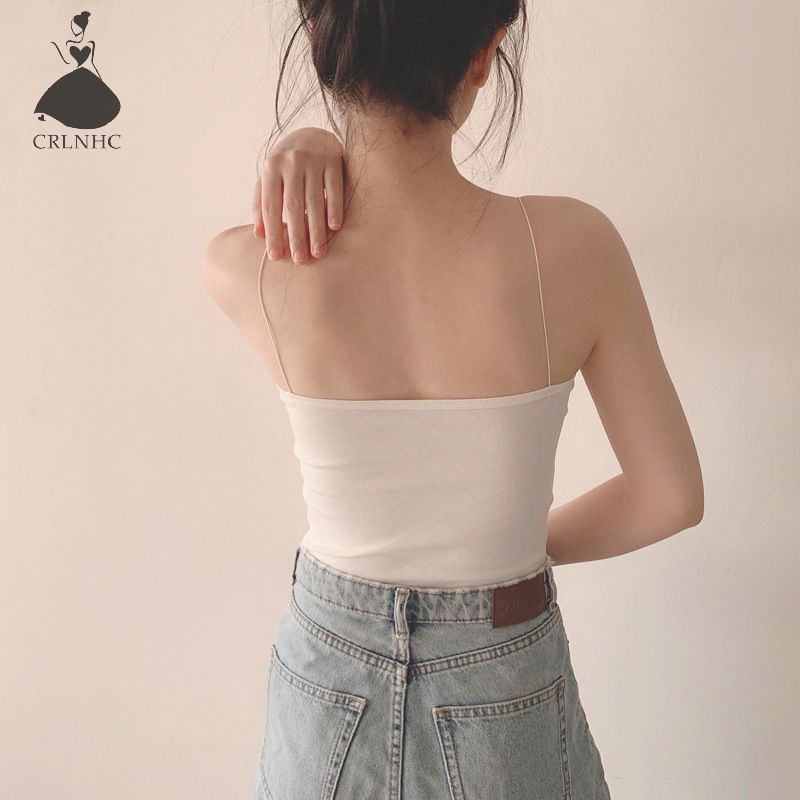 Áo Hai Dây Màu Trơn Có Đệm Ngực Gợi Cảm Thời Trang Mùa Hè Cho Bạn Gái vn