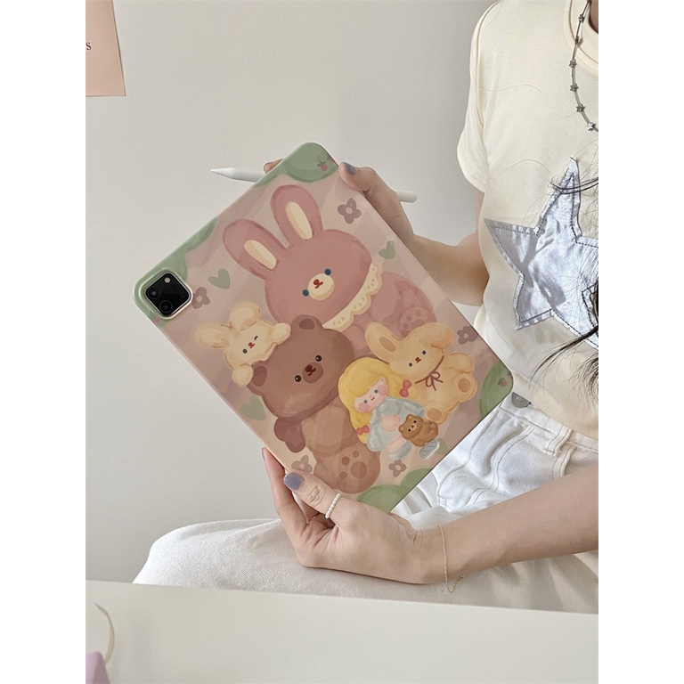 Bao Da Máy Tính Bảng Silicon Dẻo In Hình Gấu Thỏ 2022 Cho Apple iPad Mini 6 iPad 10 10.2 Air 4 / 5 10.9 2022 Pro11
