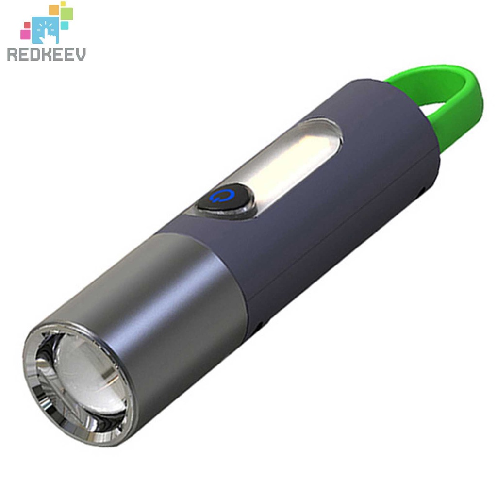 Móc Khóa Đèn Pin Mini 4 Chế Độ 1200mAh Chống Nước Kèm Chụp Đèn