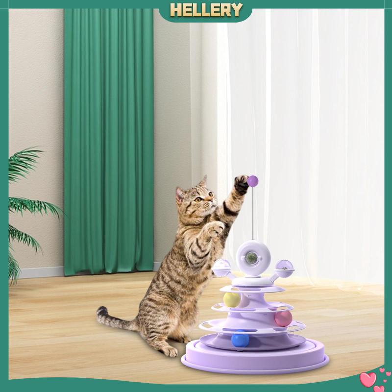 [HelleryVN] Đồ Chơi Xếp Hình Đường Ray Vòng Tròn 3 Lớp Vui Nhộn Cho Mèo Cưng