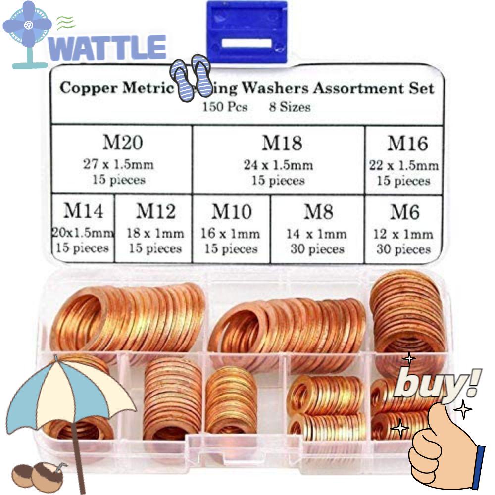 Set 150 Vòng Đệm Phẳng Bằng Kim Loại Đa Ứng Dụng