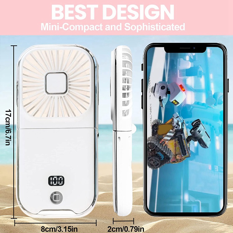 1 Quạt USB Mini Cầm Tay 4 Tốc Độ Có Thể Gập Lại Cho Văn Phòng / Lái Xe