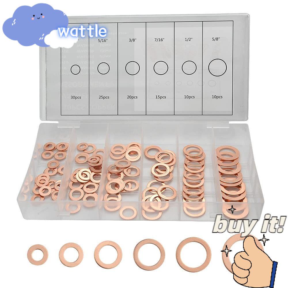 Set 110 Vòng Đệm Phẳng 1 / 4 5 / 16 3 / 8 7 / 16 1 / 2 5 / 8 Bằng Kim Loại