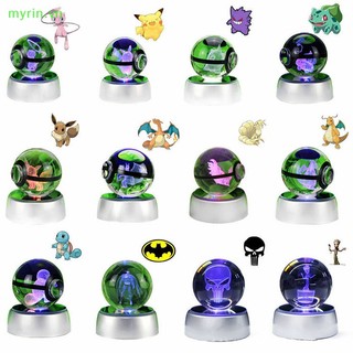 Đồ Chơi Quả Cầu Pha Lê Pokemon 3D Có Đèn LED