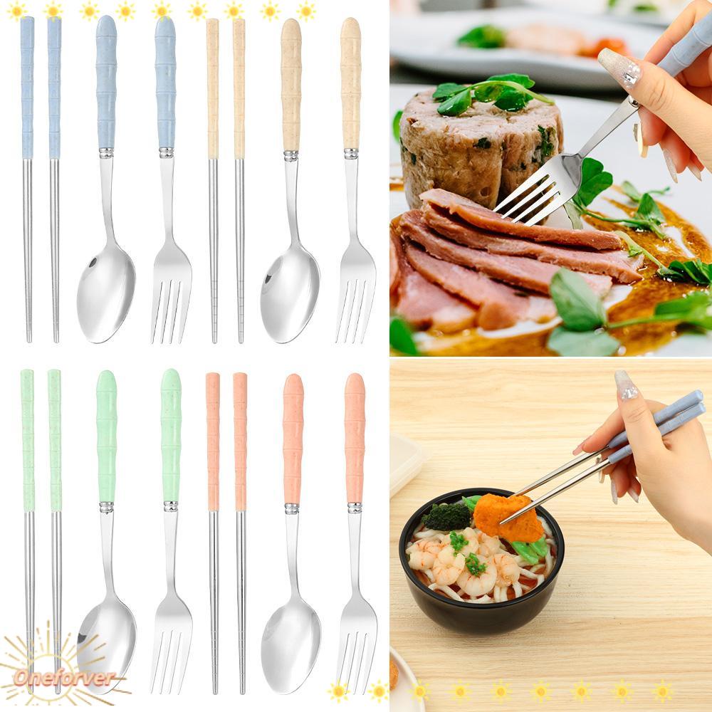 Bộ 3 Món Muỗng Nĩa Bằng Thép Không Gỉ Chất Lượng Cao