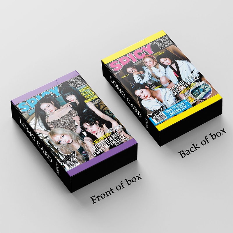 Aespa LOMO Card Set 55 Tấm Thẻ Ảnh Spicy Hình Nhóm Nhạc KPOP