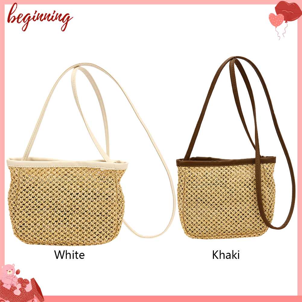 ✿ Bắt Đầu ✿ Túi Đeo Chéo Đan Cói Cỡ Lớn Thời Trang Mùa Hè 2023 Cho Nữ