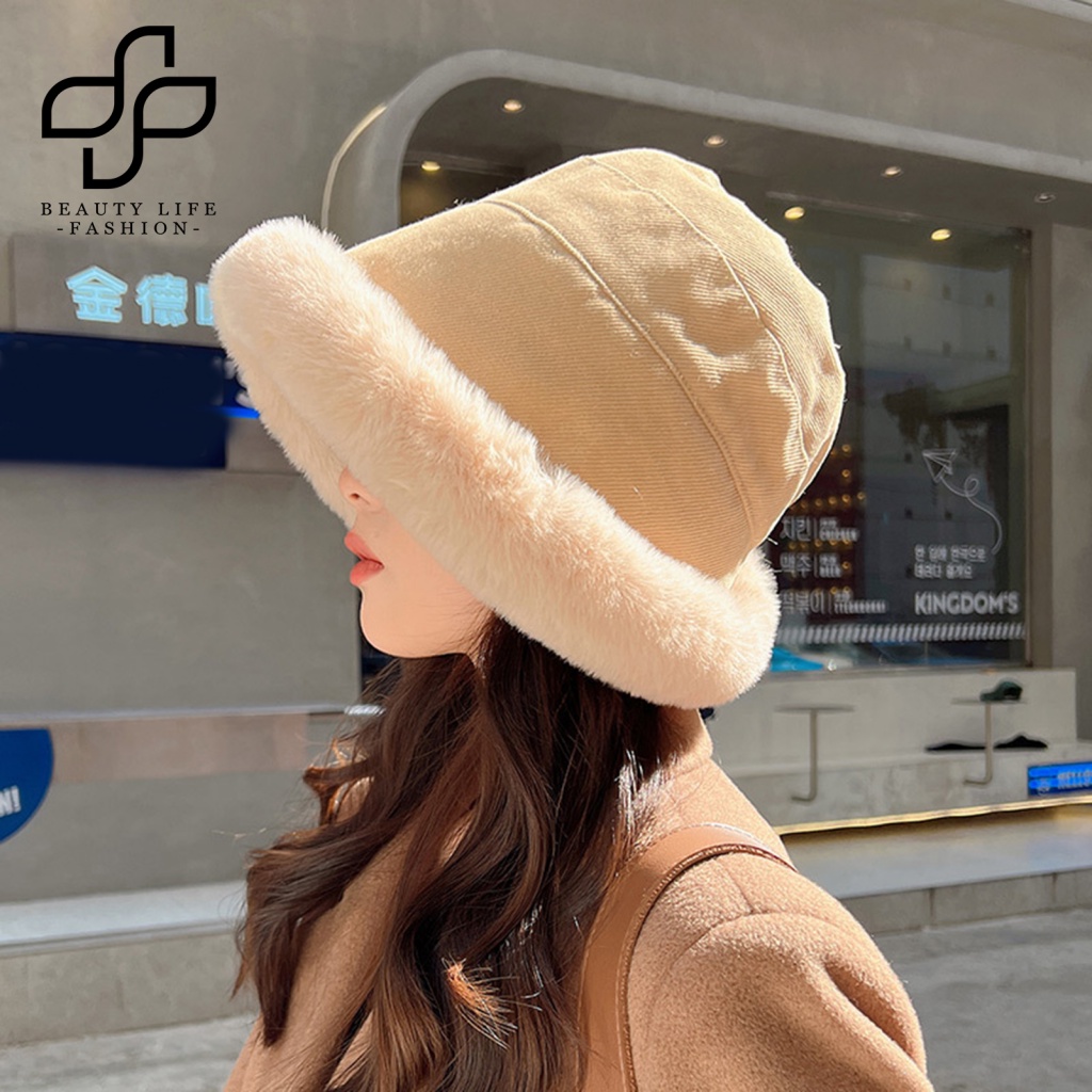 Beautylifefashion Nón Tai Bèo Siêu Mềm Không Có Xơ Vải Giữ Ấm Mùa Đông Với Viền Lông Giả Siêu Mềm Cho Nữ