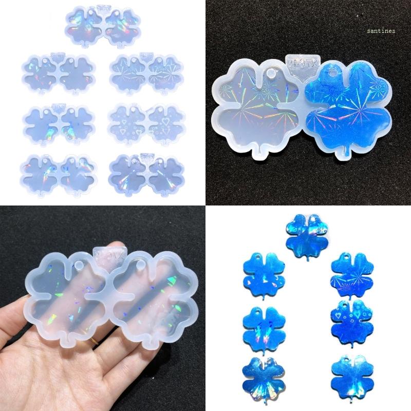 Khuôn Silicone Hình Cỏ Ba Lá Làm Đồ Trang Sức DIY