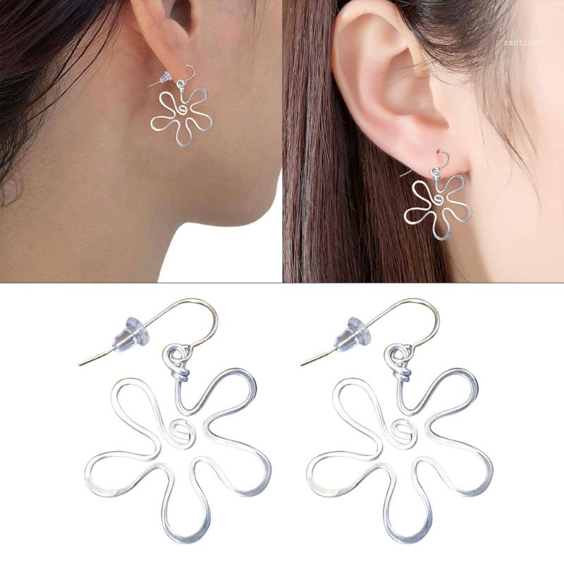 Bông Tai Mạ Bạc Dáng Dài Hình Hoa Xinh Xắn Thời Trang Cho Nữ