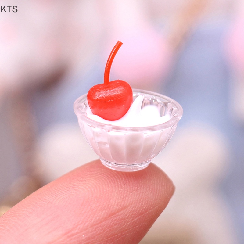 1 Bộ Ly Kem / Muỗng / Tô Mini Tỉ Lệ 1: 12 Trang Trí Nhà Búp Bê