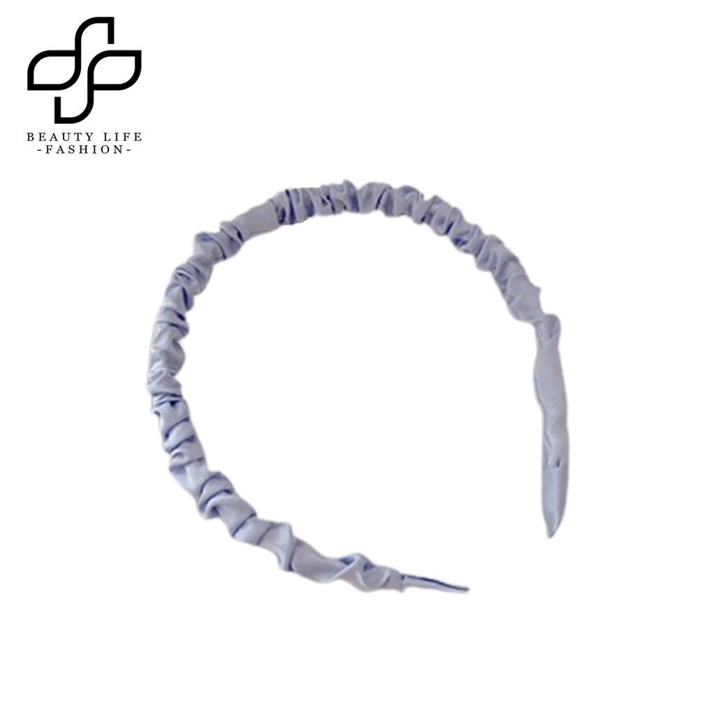 Băng Đô Cài Tóc Vải Satin Trơn Mịn Xếp Ly Màu Sắc Thời Trang