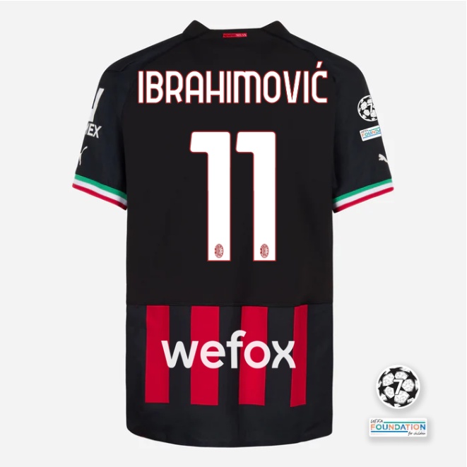 Qy Ibrahimovic AC Milan Áo Thun Thể Thao Tay Ngắn In Hình Đội Tuyển Đá Banh Sân Nhà Cho Người Hâm Mộ