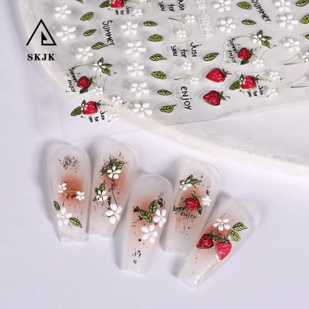 Miếng Dán Trang Trí Móng Tay Hình Trái Cây 5D Xinh Xắn