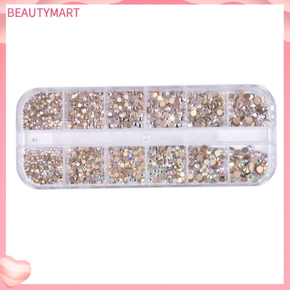 Set 1440 Hạt Kim Cương Giả 12 Ngăn Dán Trang Trí Móng Tay DIY
