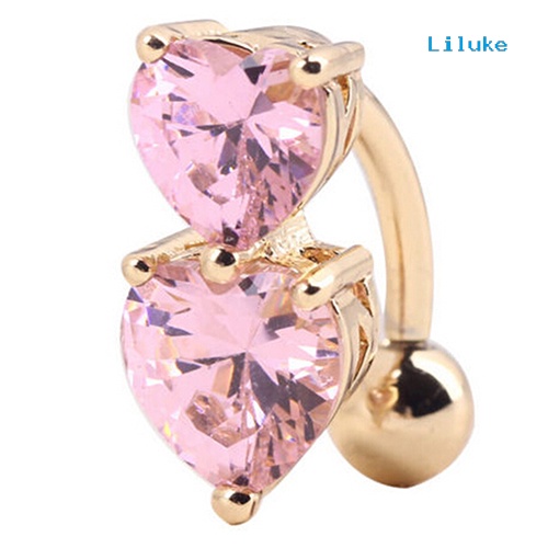 Khuyên Rốn Hình Trái Tim Đính Đá Xinh Xắn Cho Nữ