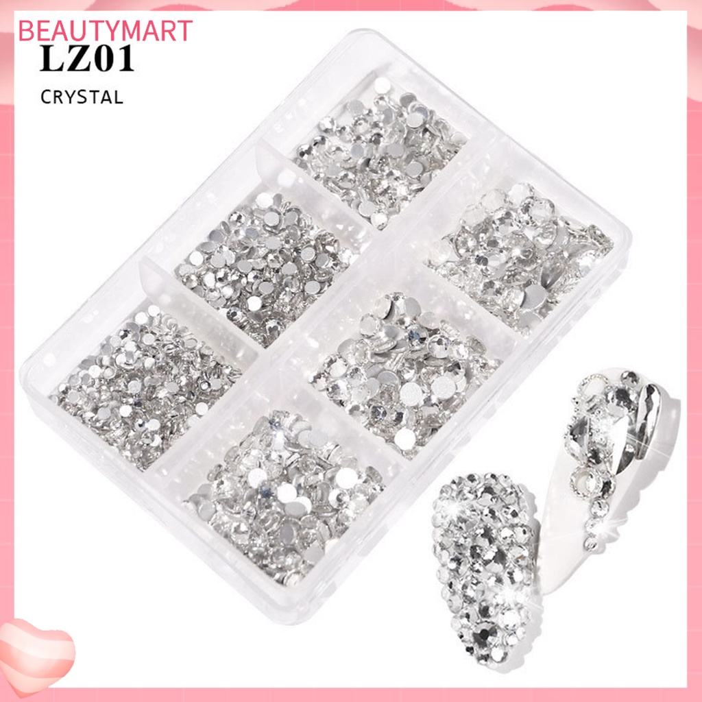 Hộp 6 Ngăn Đựng Đá Đa Năng Nhiều Hình Dạng Trang Trí Móng Tay Nghệ Thuật