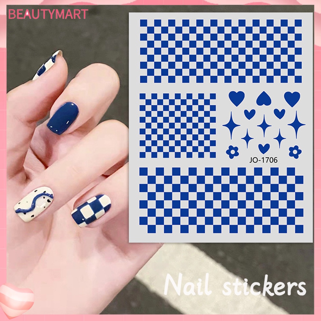 [beautymart] Miếng Dán Trang Trí Móng Tay Tự Dính Họa Tiết Tinh Tế Có Thể Tháo Rời Dễ Sử Dụng