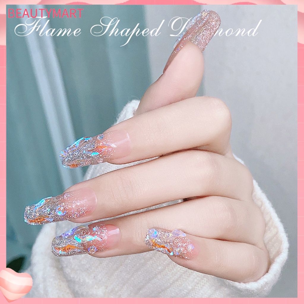 Phụ Kiện Trang Trí Móng Tay Hình Dạng Bất Đối Xứng Lấp Lánh Chống Thấm Nước DIY