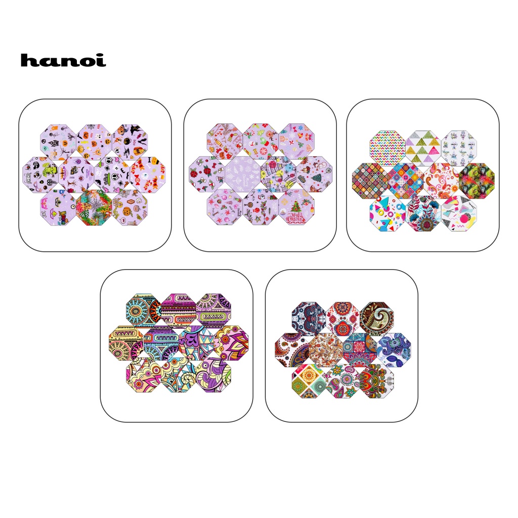 Set 10 Miếng Dán Trang Trí Móng Tay Họa Tiết Giáng Sinh