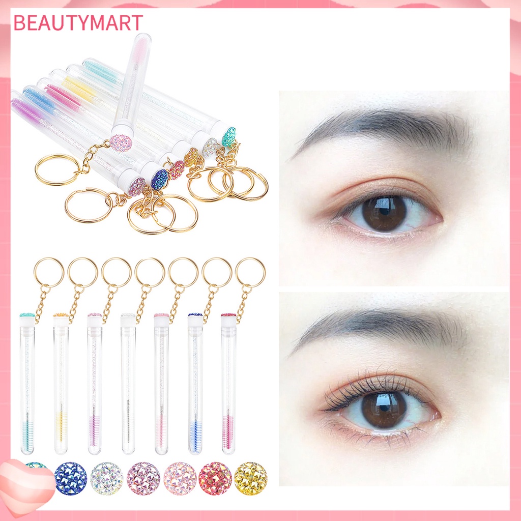 1 Bộ Cọ Chải Lông Mi Bằng Nhựa Đính Đá Pha Lê Nhân Tạo Với Khóa Cài Thời Trang Dành Cho Bạn Nữ