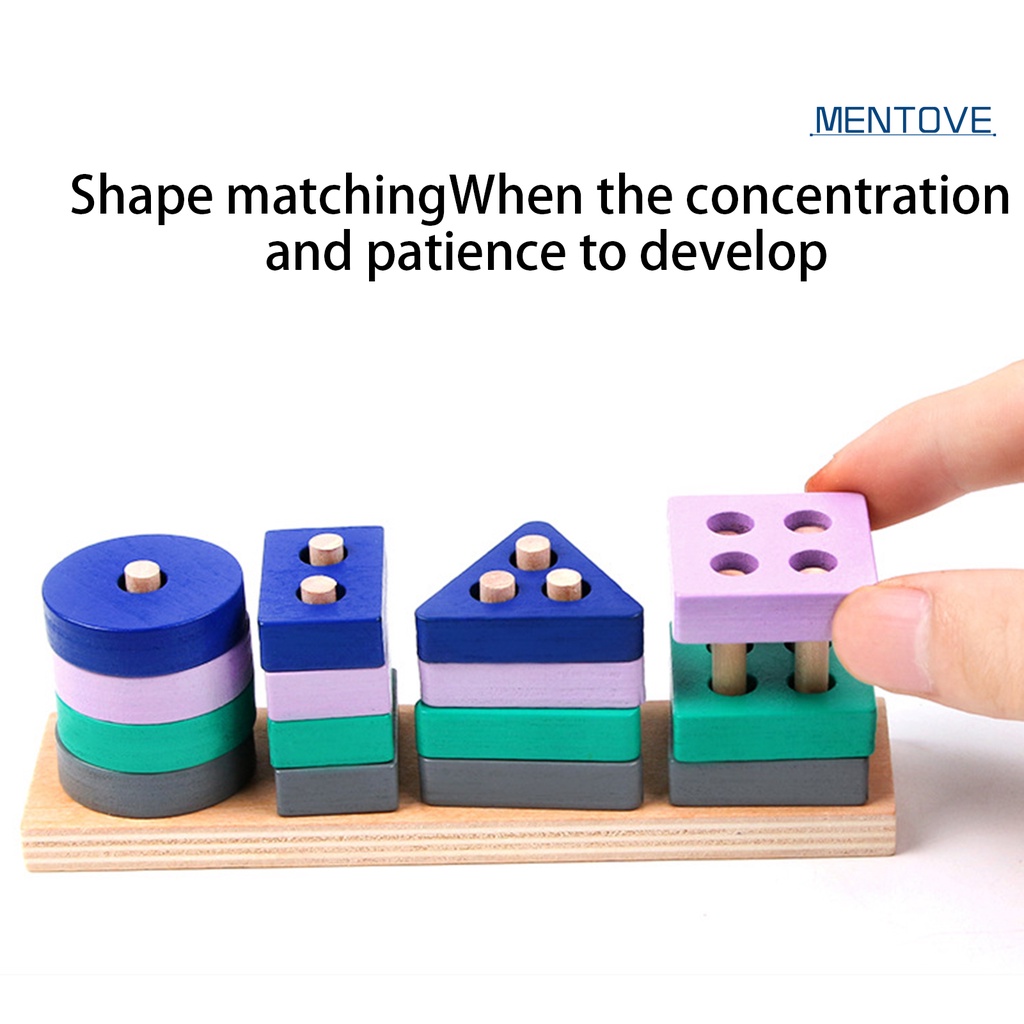 [MT] Đồ Chơi Khối Gỗ Đánh Dấu Hình Dạng Đồ Chơi Nhận Diện Chi Tiết Thân Thiện Với Môi Trường Nhiều Màu Sắc Giáo Dục Cho Bé