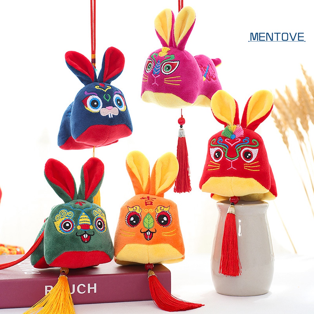 Búp Bê Thỏ May Mắn Truyền Thống Trung Hoa 3D Trang Trí Năm Mới