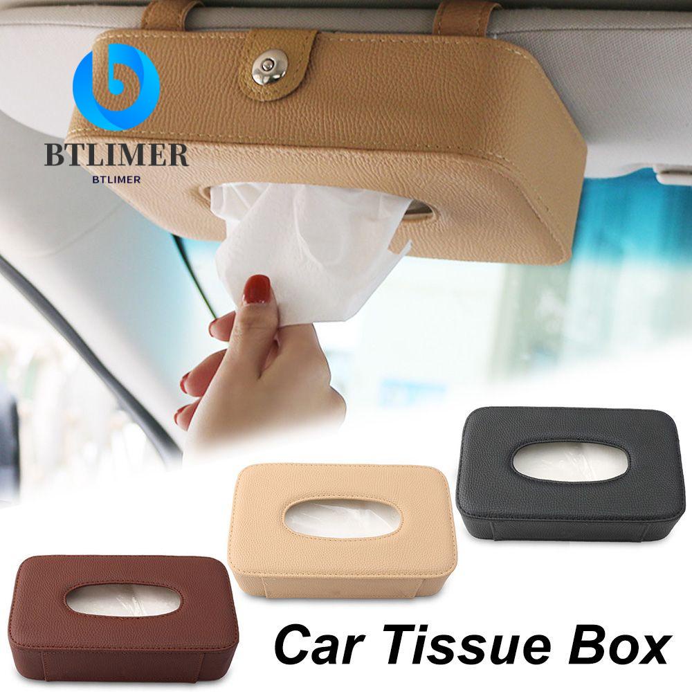 Hộp Đựng Khăn Giấy Bằng Da PU Gắn Tấm Che Nắng Xe Hơi Tiện Dụng