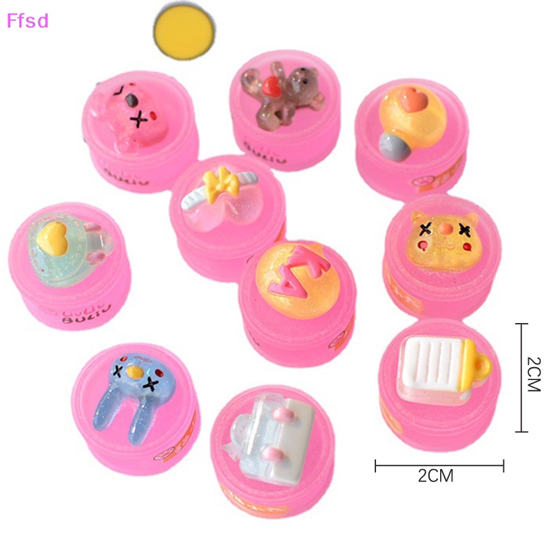 {Ffsd} Set 10 Phụ Kiện Trang Sức Resin Dạ Quang Trong Suốt Hoạt Hình Diy Cho Điện Thoại Di Động * Bán Chạy