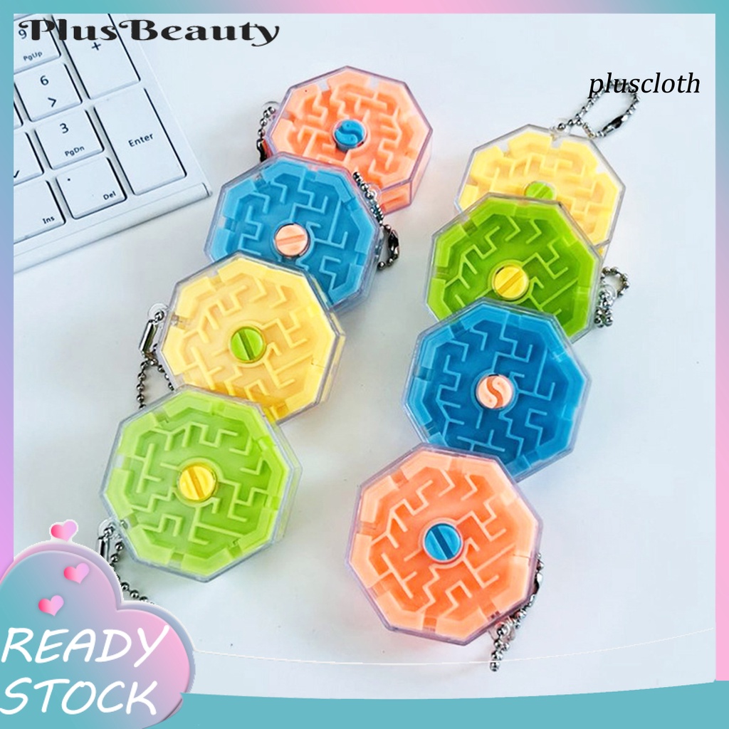 Bộ 3 Mặt Dây Chuyền Hình Mê Cung 3D Nhiều Màu Sắc Sống Động Kèm Móc Khóa Dành Cho Trẻ Em