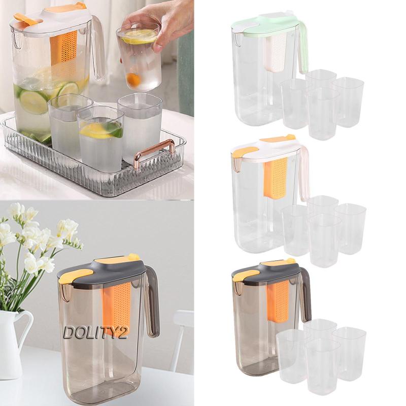 Bộ 2 Bình Đựng Trà / Cà Phê Kín Khí Trong Suốt Kèm 4 Tách