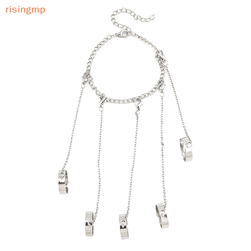 Vòng Đeo Tay Kèm Nhẫn Dạng Dây Xích Phong Cách Punk Thời Trang Cho Nam Và Nữ